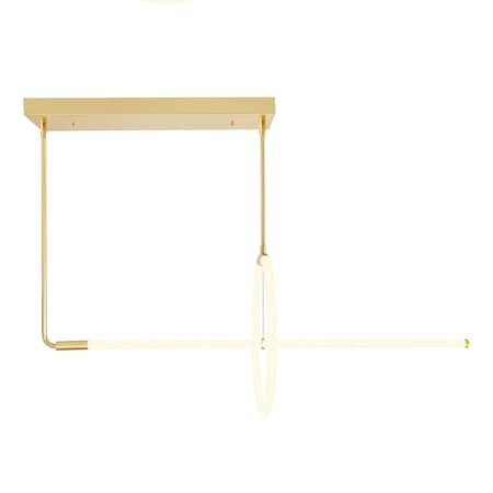 Cwi Lighting Hoops 2 Light LED Chandelier With Satin Gold Finish 1273P40-2-602-RC